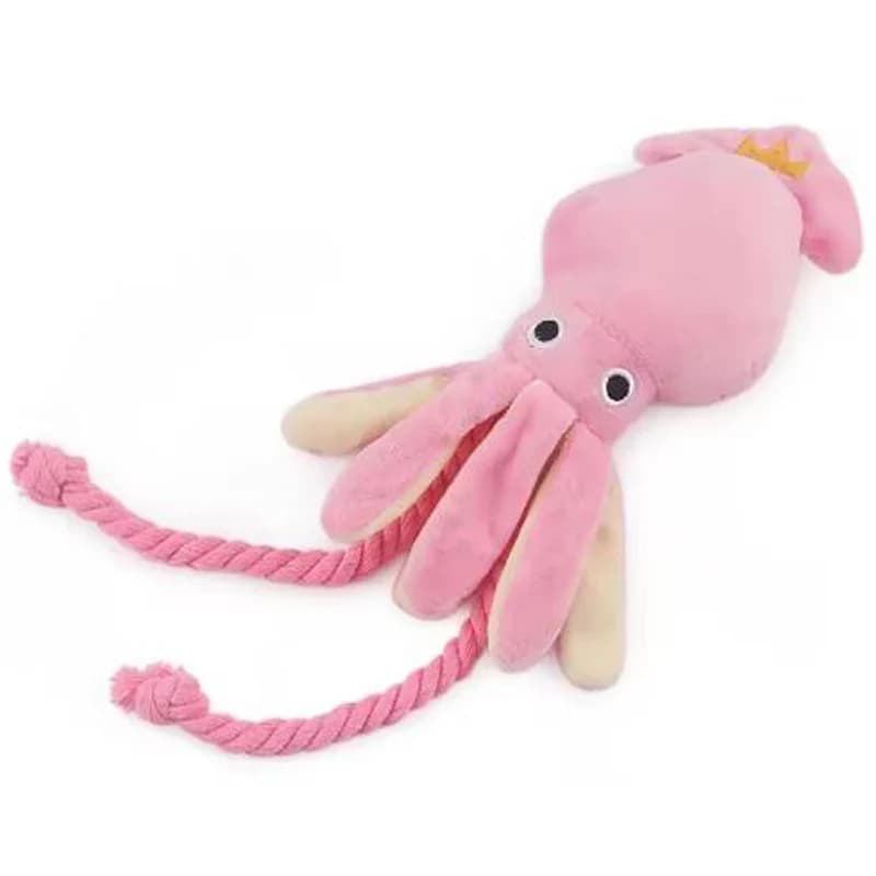 Sound Making Octopus Rope Pet Toy Wear-resistant Chewing Accessory Teeth Care Interactive Plaything Suitable for Household Dogs