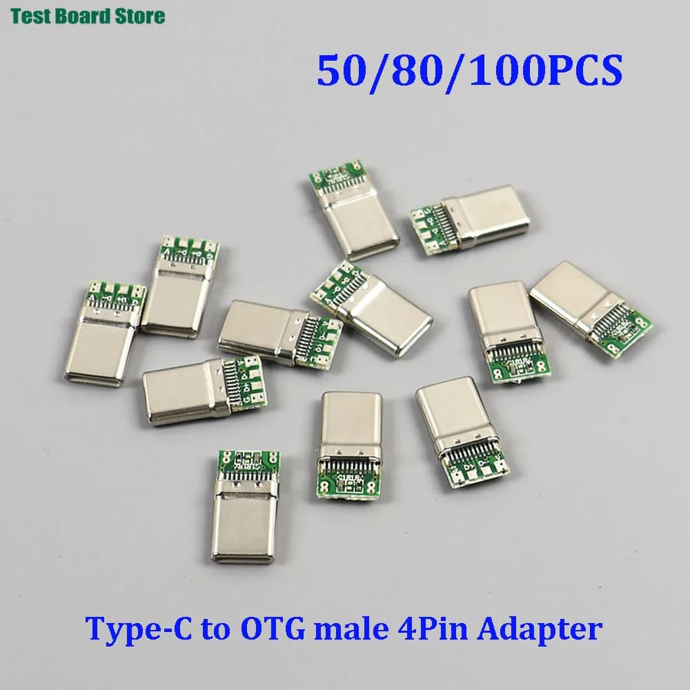 50/80/100PCS Tipo-C a OTG maschio 4P con resistenza 5.1K adattatore di alimentazione dati 4 adattatore USB con spina a saldare