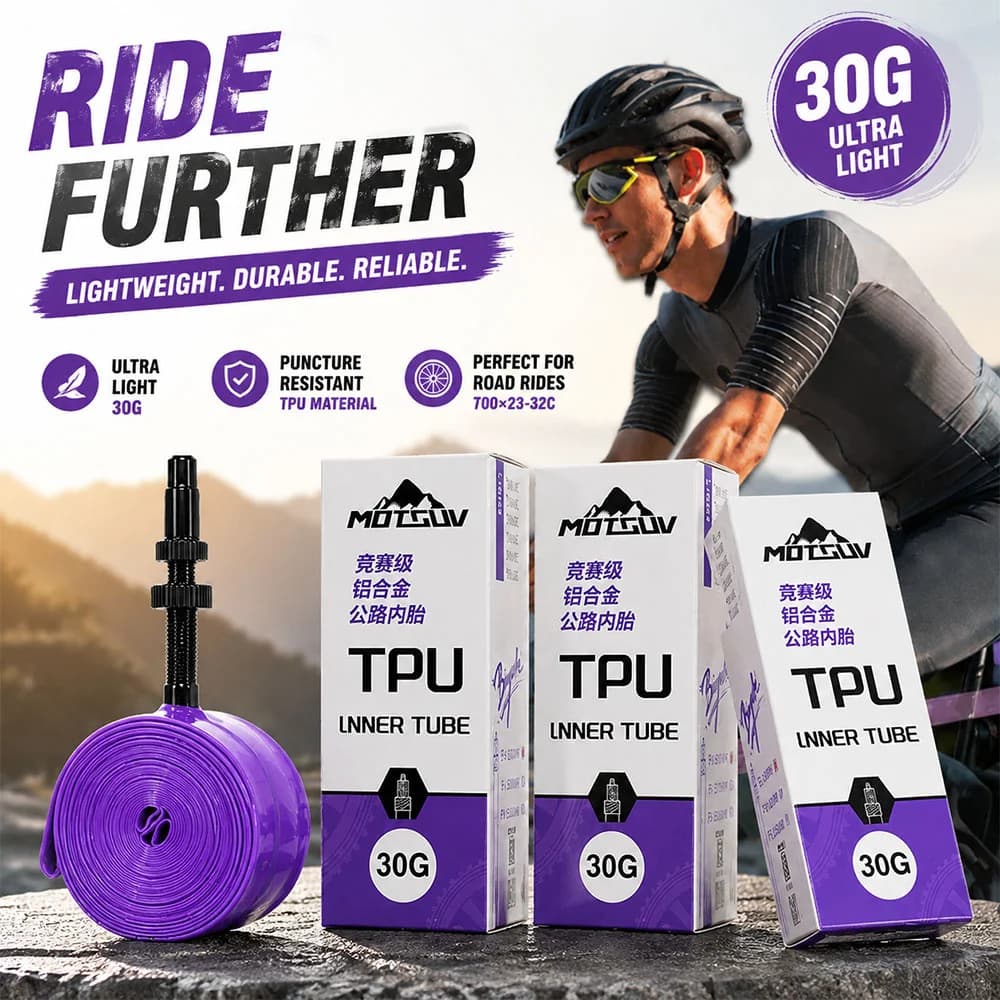 1/2/4 PCS Road Bike Ultralight TPU Inner Tube Racing Grade Electric Pump Compatible 700C Bicycle Tire Spare cycling Part