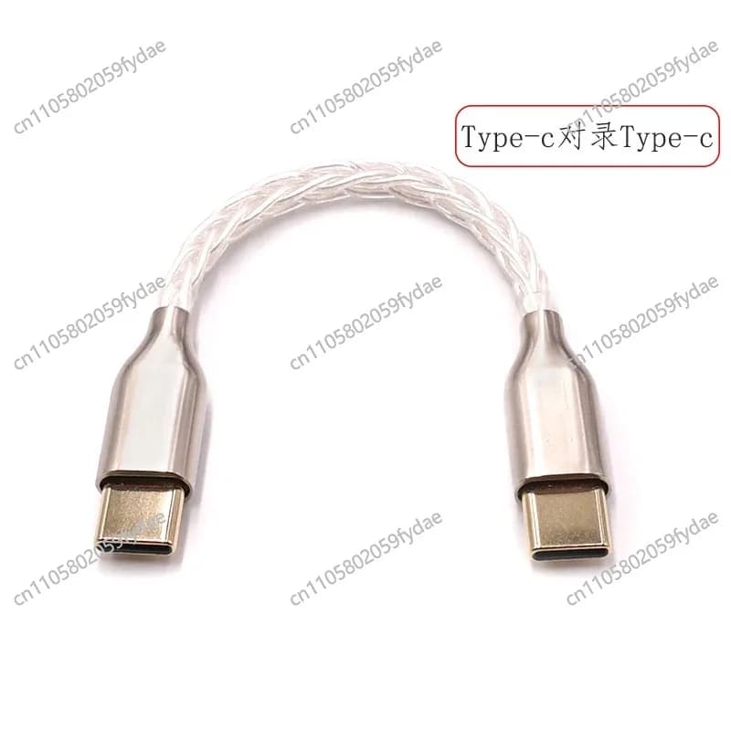 Cavo audio argento sterling da tipo C a tipo C a Lightning a Micro USB-A USB-B per adattatore OTG per cuffie HiFi T0228