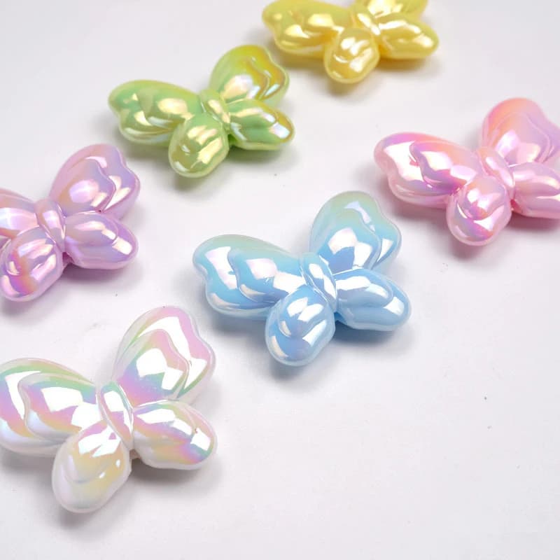 10 pz 2.5mm acrilico colorato farfalla perline gioielli di moda braccialetto fare accessorio creativo telefono Charms ciondolo forniture fai da te