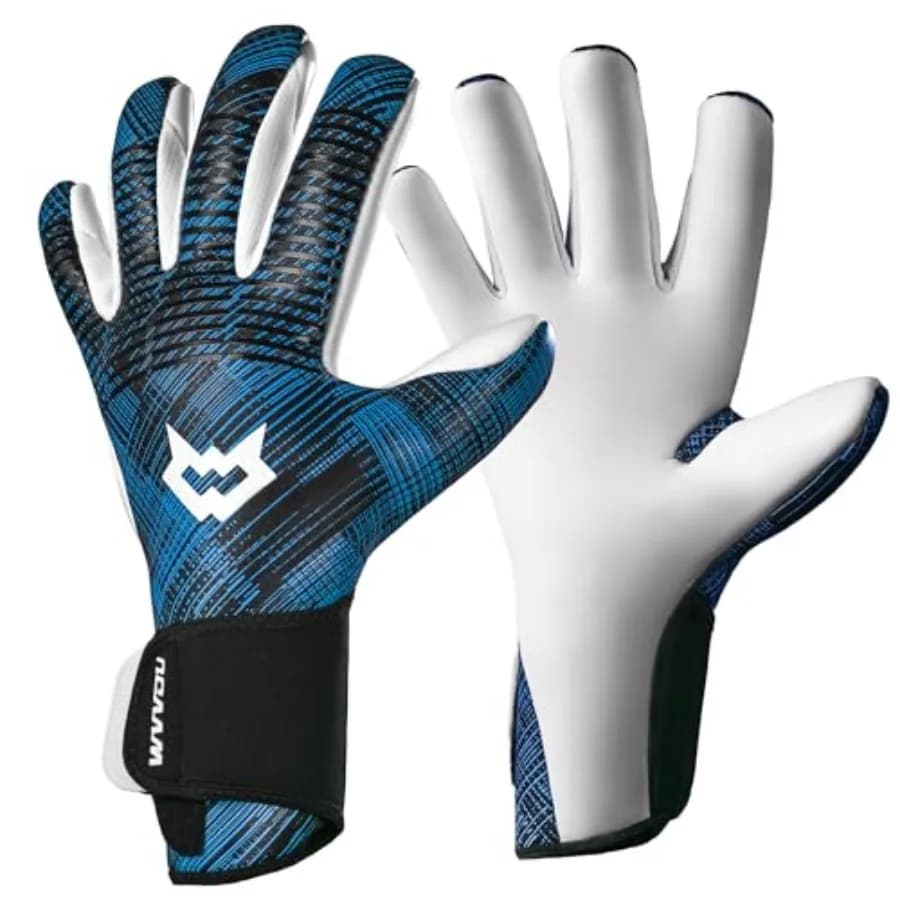 Goalkeeper Gloves for Adult Youth, Breathable Professional Soccer Goalie Gloves with 4+3mm Sticky Latex Palm, Guantes De Porter