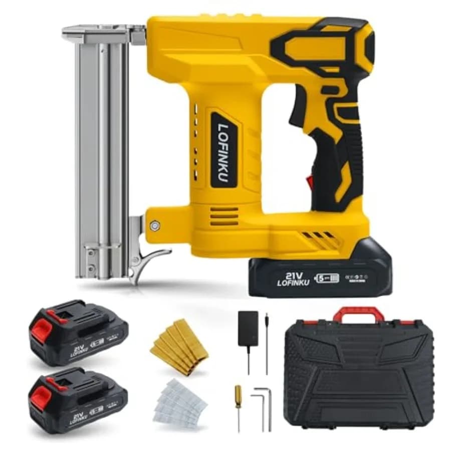Chiodatrice a Batteria Senza Fili 2-in-1 per Chiodi e Graffette con 2 Batterie da 2.0Ah