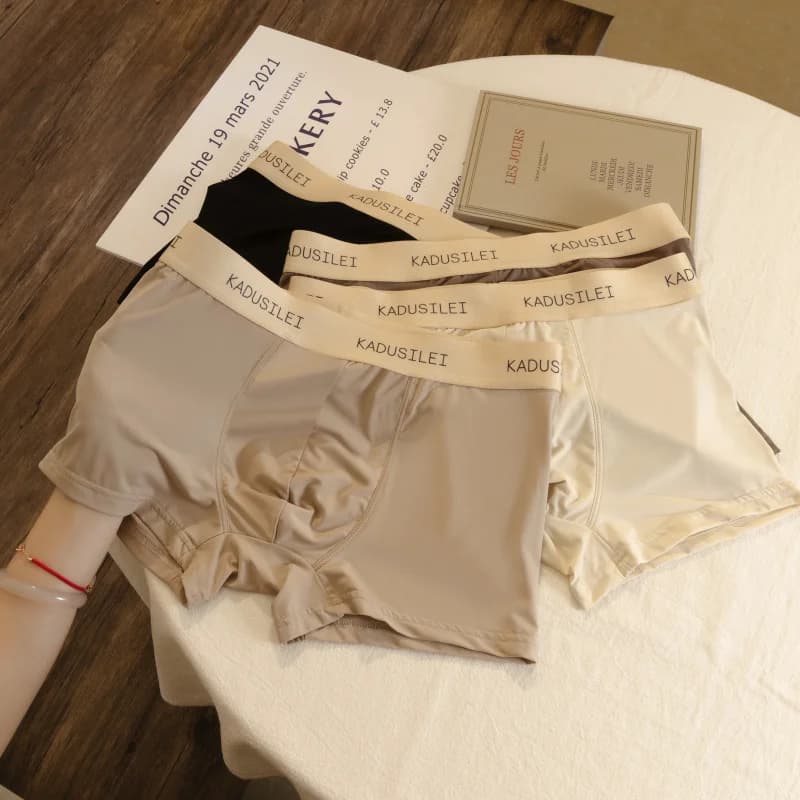 Thin Underwear Men Gift Large Size Men's Panties Quick Drying Breathable Shorts Ice Silk Boxer Underpants Plus Luxury Underwears