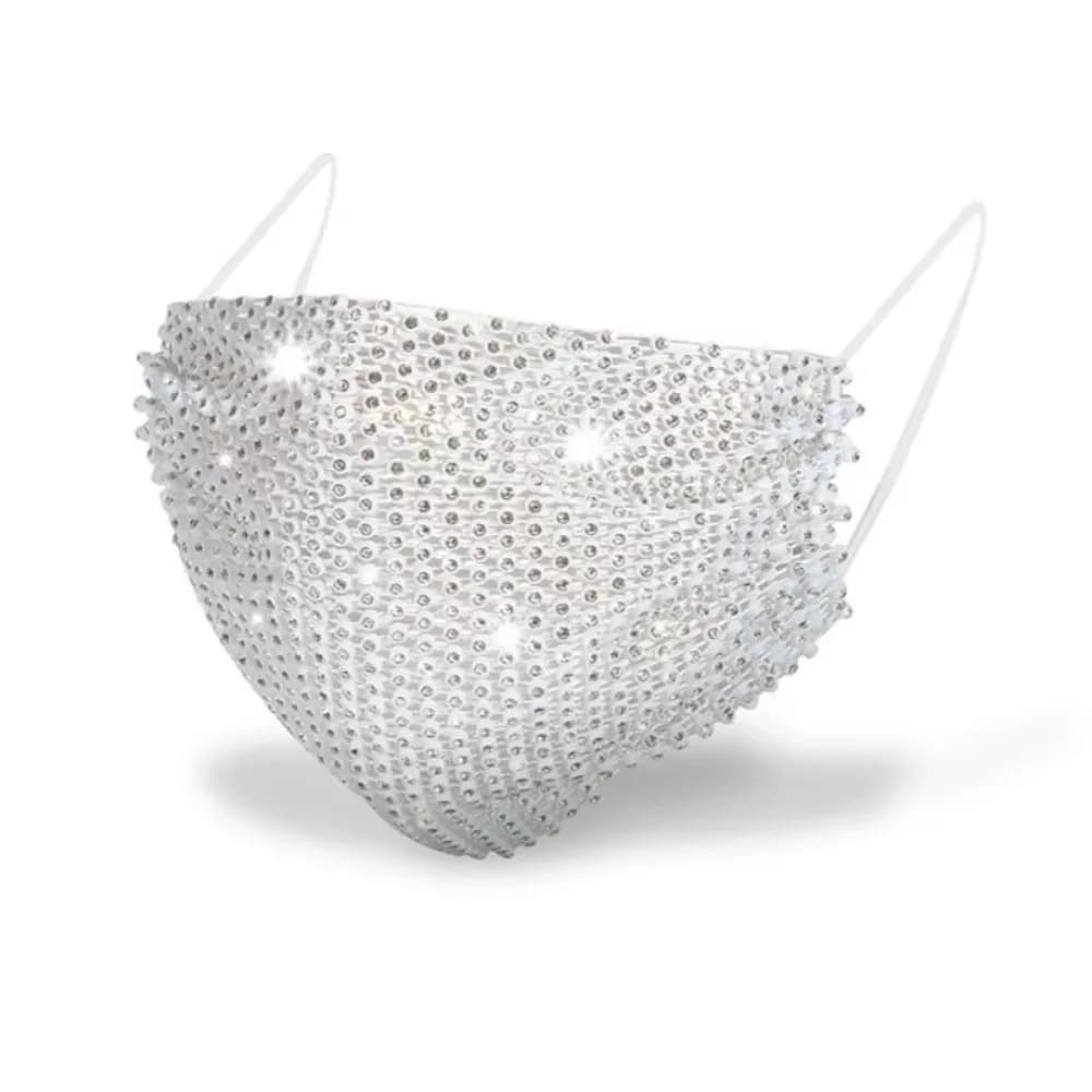 Maschera Viso Scintillante con Strass alla Moda, Traspirante, Sexy, per Discoteca, Festival Musicali, Feste, Costume, Cosplay