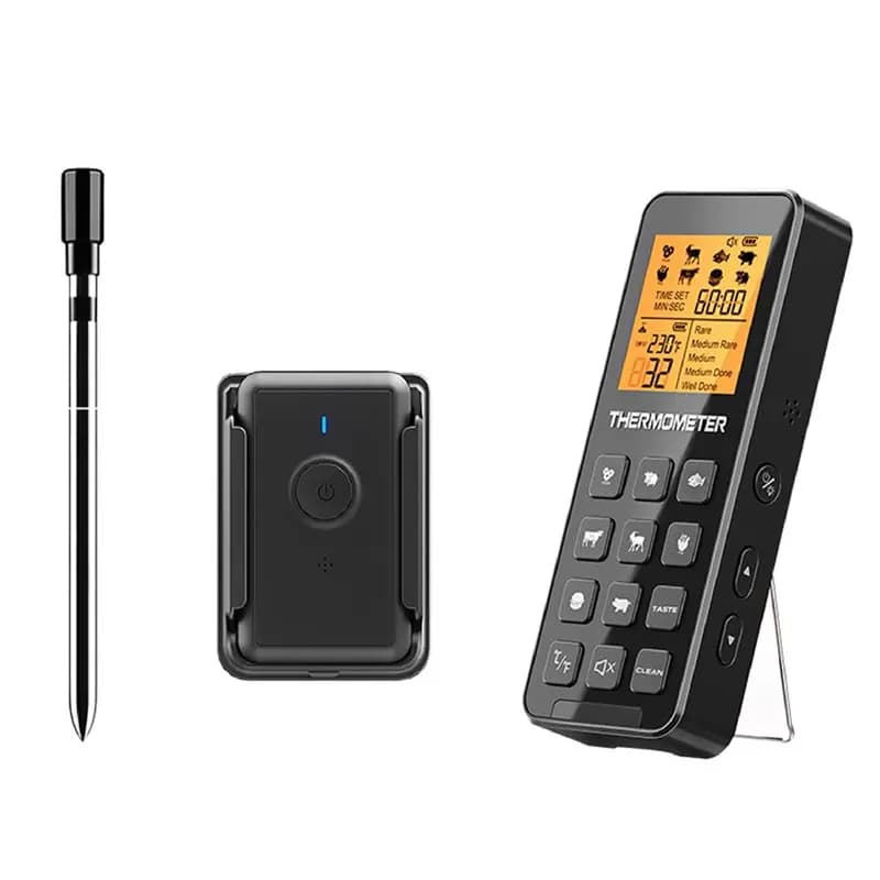 Termometro per carne con sonda wireless MAKE-Smart, Bluetooth, per barbecue, misuratore di temperatura per alimenti, per grigliate all'aperto, cucina, bistecche