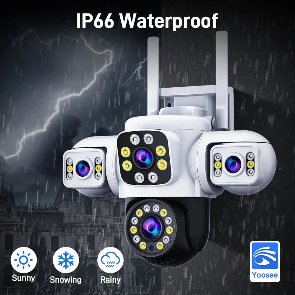 6MP Yoosee APP Triple Lens Wireless PTZ WIFI IP Dome Camera Full Color AI Rilevazione umanoide Sicurezza domestica CCTV Baby Monitor