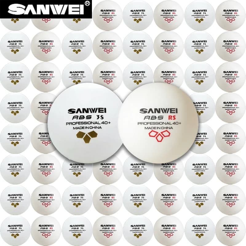 SANWEI 3 Star 40+ Palline da ping pong con cucitura ABS Nuovo materiale Pallone da ping pong professionale per allenamento da competizione da ping pong