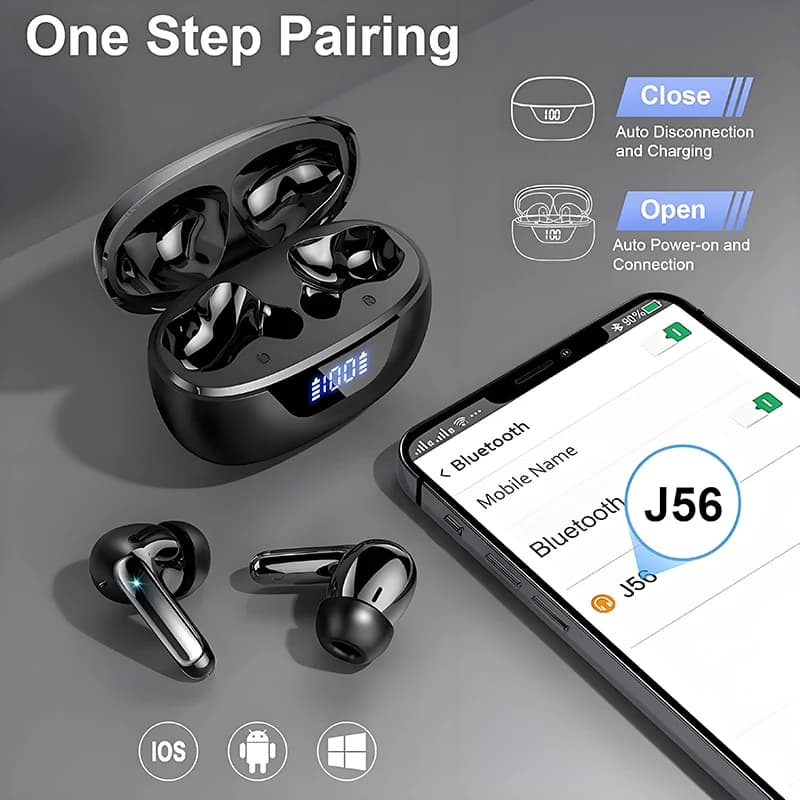 Headphones with Intelligent Translation AI Stereo in EarClear Calls with Noise Cancellation Bluetooth Music Sports Games