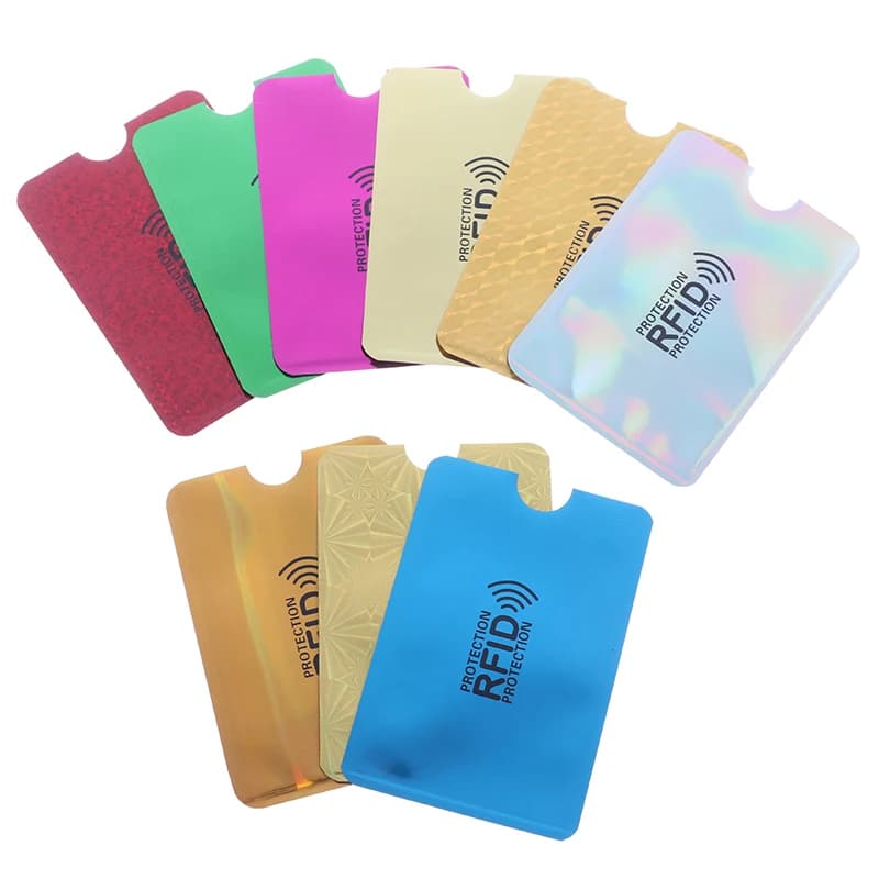 Custodia protettiva per carta di credito RFID da 10 pezzi custodia protettiva per carta di alluminio antifurto antifurto NFC