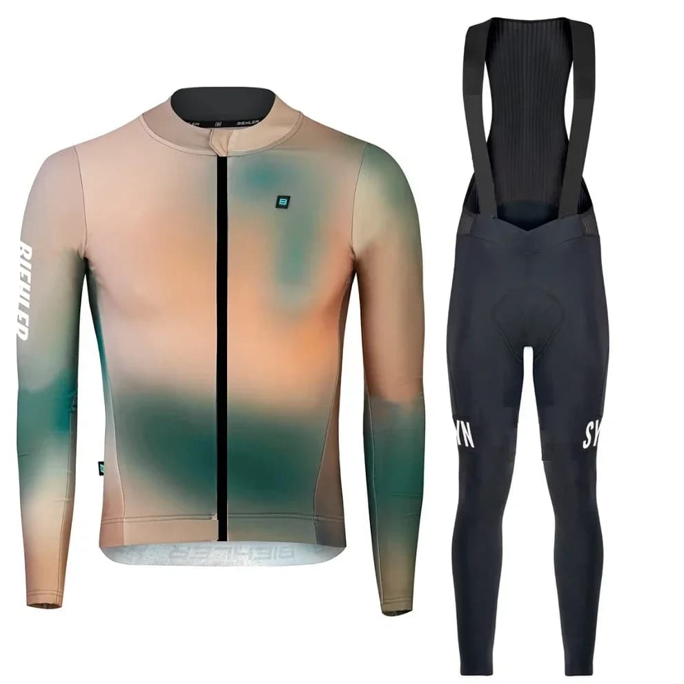 SYN Men's Long sleeve cycling Jersey suit MTB Bicycle Clothing Cycling Shirts And Bib Shorts