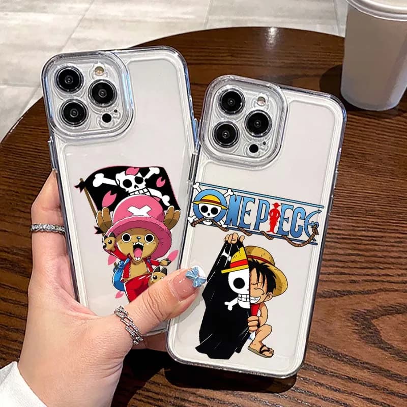 O-One Piece Zoro Chopper Cartoon per Apple iPhone 17 16 15 14 13 12 11 Pro Plus Max Air Custodia protettiva trasparente per telefono