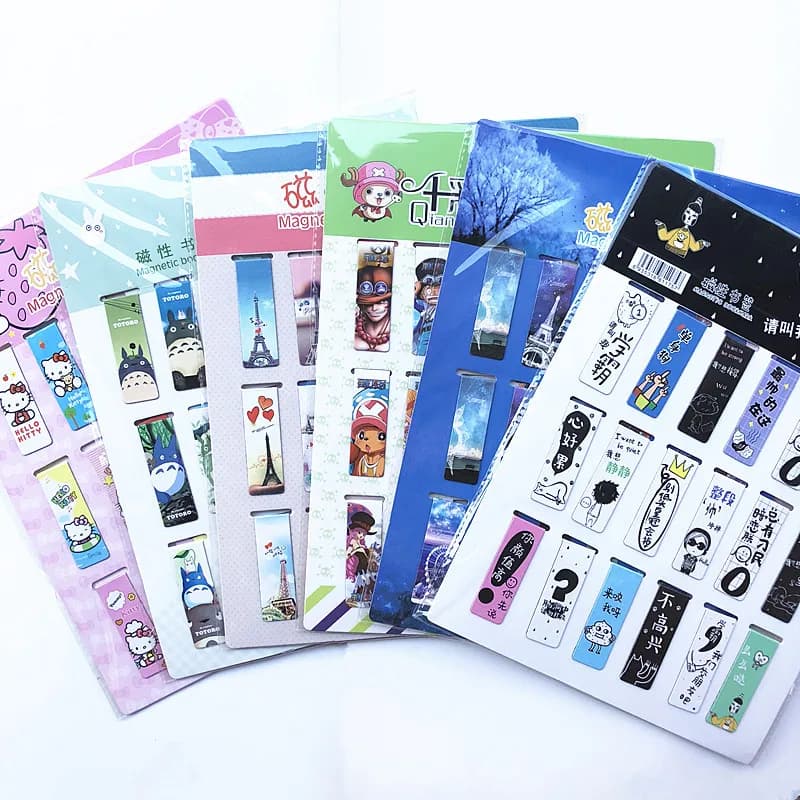 18 pezzi/set Segnalibri magnetici con magnete a torre di gatto Segnapagina con magnete carino Clip per pagina Segnalibro per la lettura dell'ufficio degli studenti