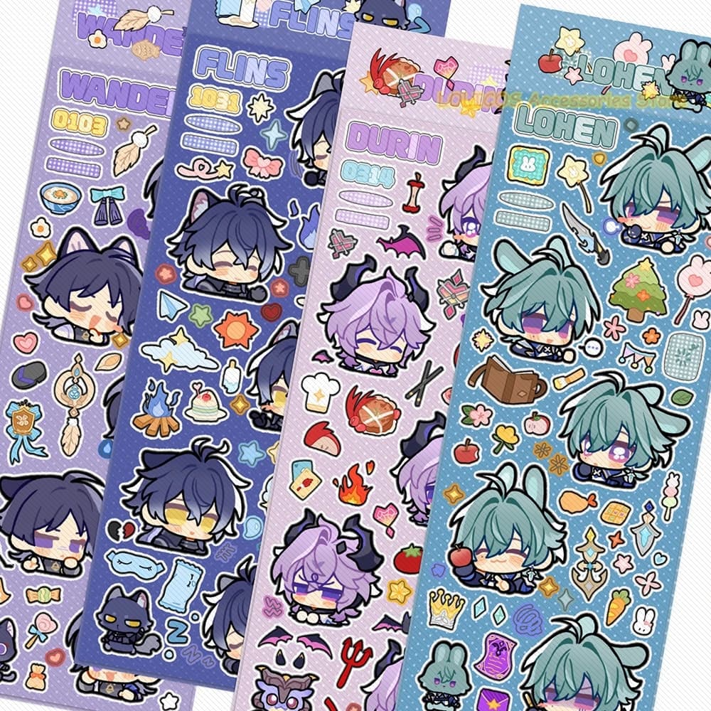 Lohen Durin Balladeer Flins Anime Genshin Impact Cartoon DIY Stickers Waterproof Luggage Mobile Phone Paster Decal Decor