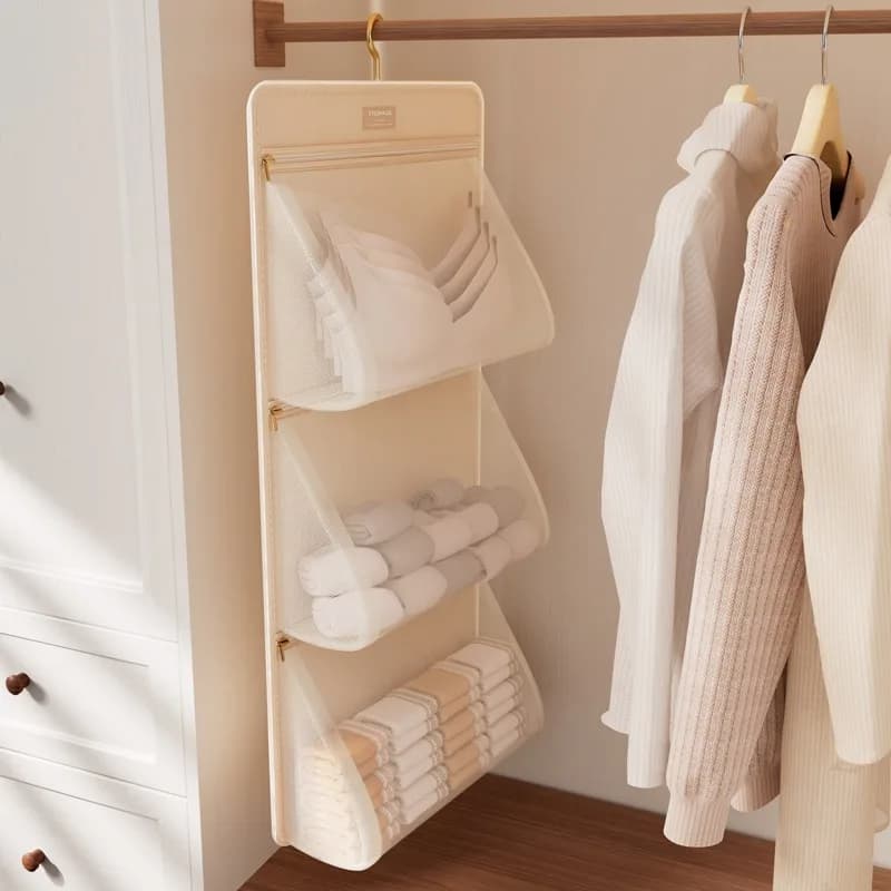 Dorm Bed Storage Rack Wardrobe Hanging Storage Bag Door Back Organizer Pouch for Underwear Panties Socks