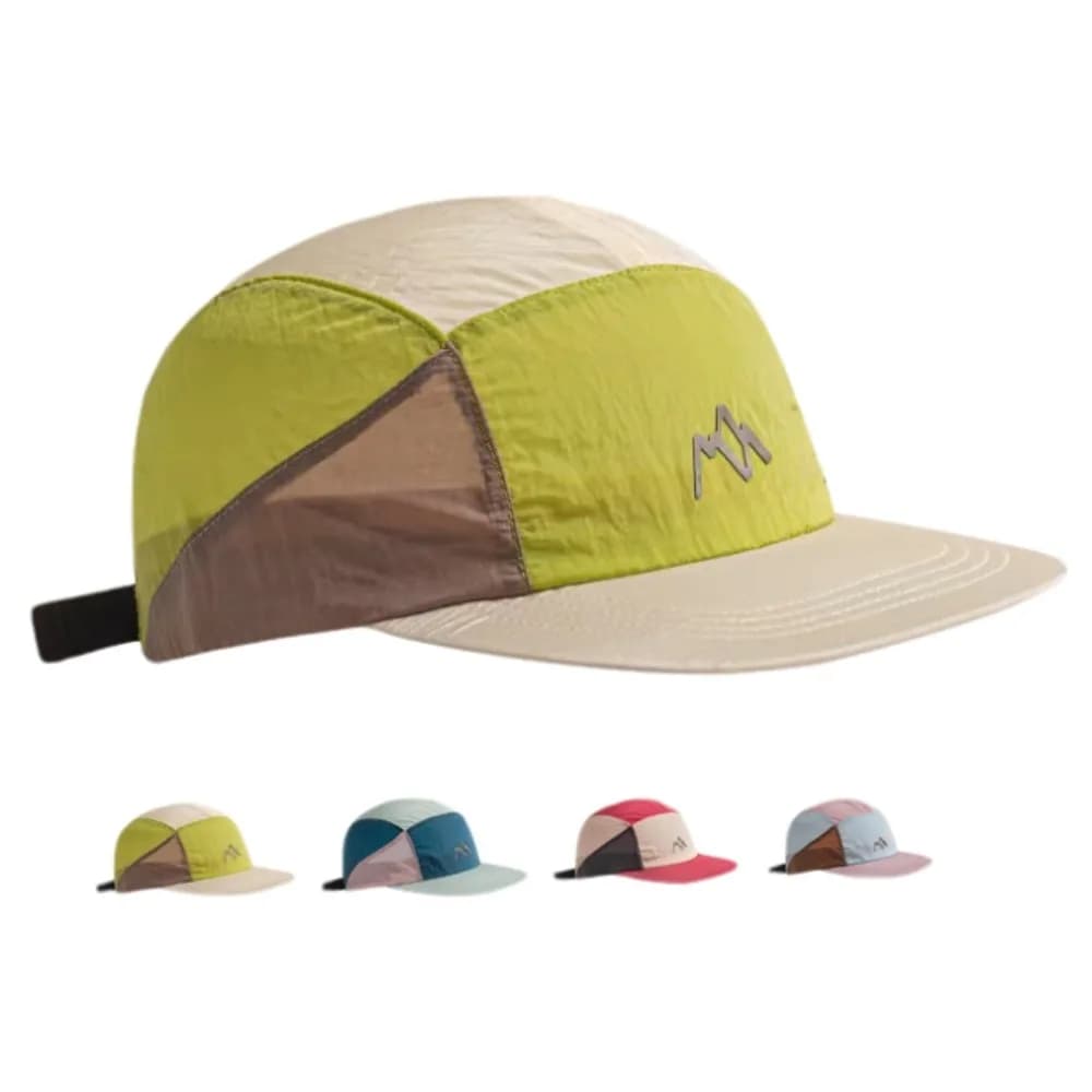 Waterproof nylon baseball cap, with classic embroidery and color block design, perfect for men practicing cycling.