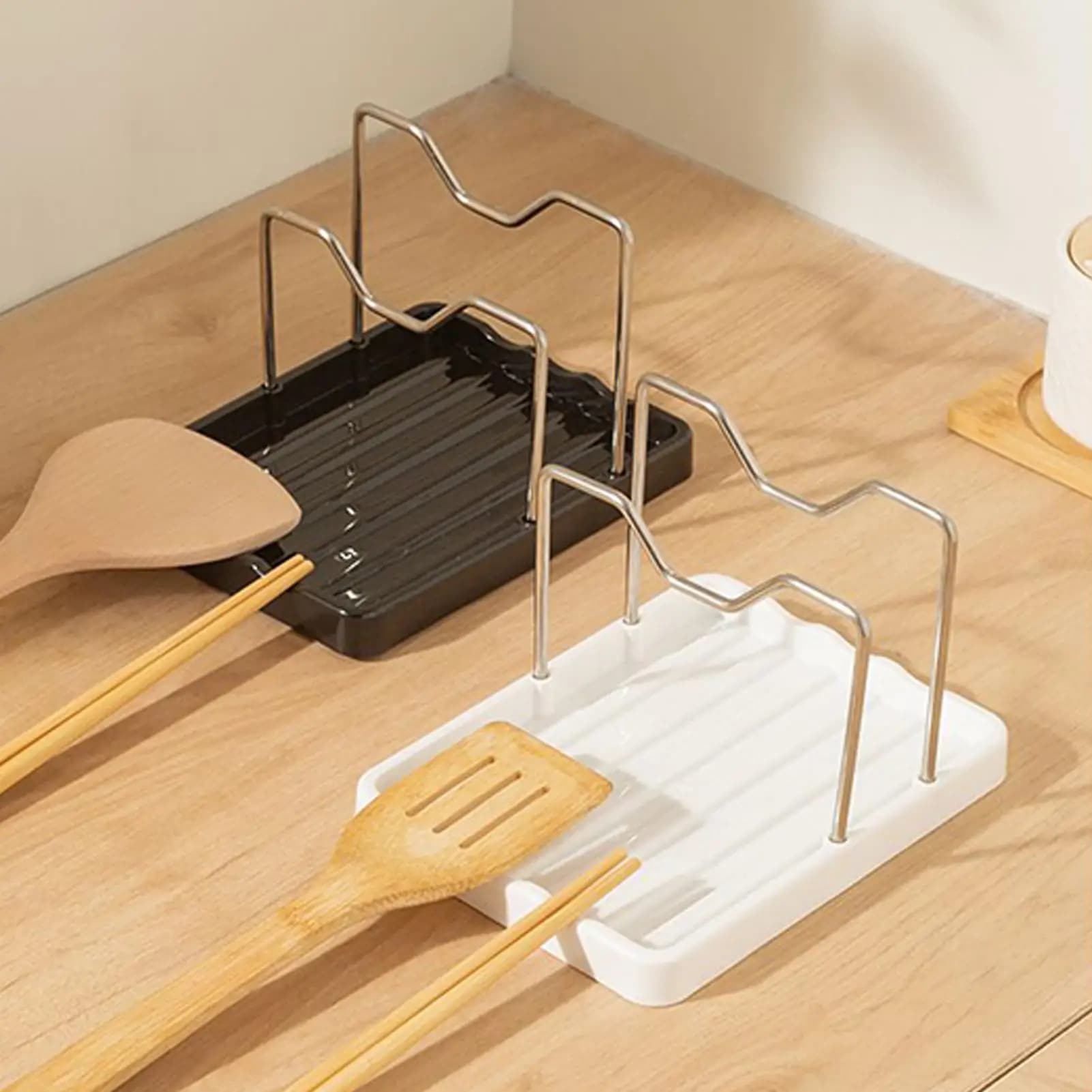 1Pc Coperchio della pentola Cremagliera Tagliere Posizionamento Cremagliera Cucina Spatola Titolare Cremagliera di Stoccaggio Tagliere Coperchio della pentola Artefatto