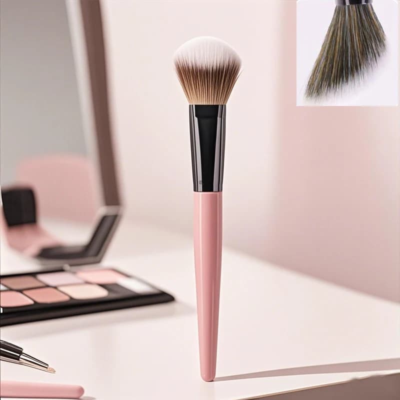 Pennello per fard a setole morbide per guance Fard in polvere portatile Strumento per il trucco del contorno del viso per donne Ragazze Principianti Strumenti per il trucco