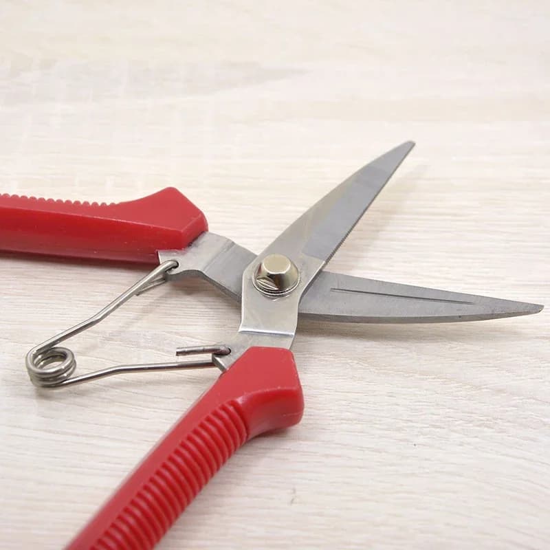 190mm Straight Head Power Scissors with Non-slip Stainless Steel Grip for Bonsai and Home Gardening