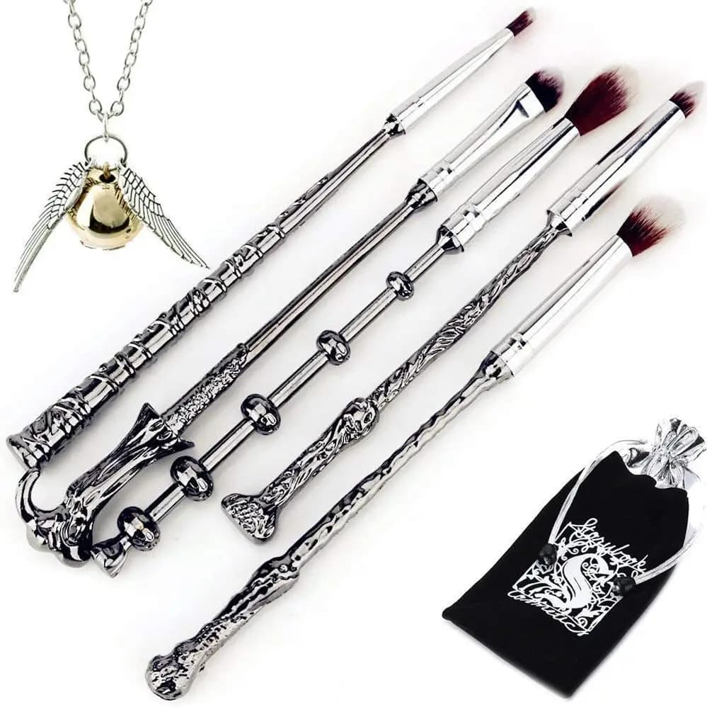 Wizard Wand Potter Makeup Brushes, 5sets Potter Makeup brushes Magic for Foundation Eye Eyeliner Blending Pencil Lip Brush Beaut