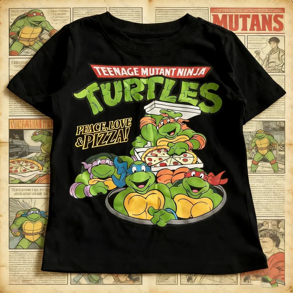 Maglietta Bestseller Teenage Mutant Ninja Turtles per bambini, simpatiche magliette con cartoni animati, magliette per bambini, magliette da uomo, magliette da donna