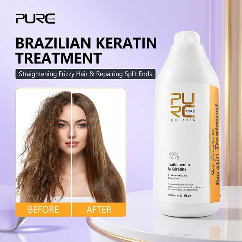 PURC trattamento alla cheratina brasiliana che raddrizza i capelli alla cheratina per il trattamento dei capelli ricci profondi prodotti per la cura dei capelli all'ingrosso puri