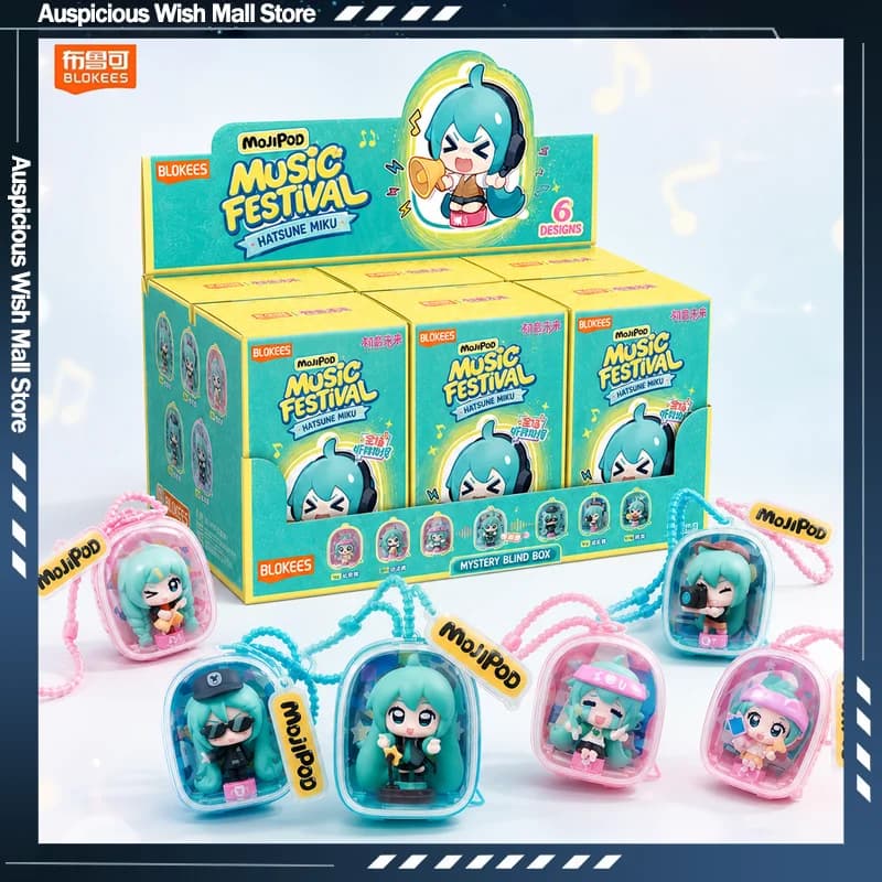 Genuine Blokees Hatsune Miku VOCALOID Variety Music Festival Mystery Blind Box Finished Action Figure Collectible Toys Gift