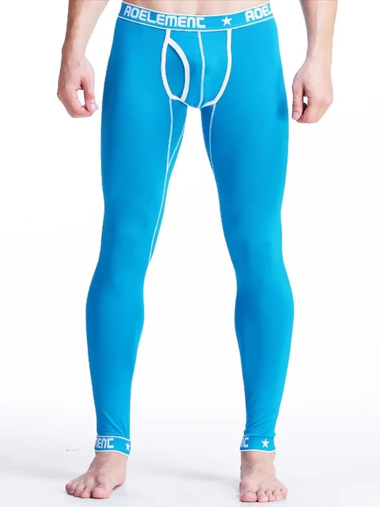 Mutande sottili monopezzo da uomo lunghe Johns Pantaloni termici attillati Leggings pantaloni slim in cotone modale
