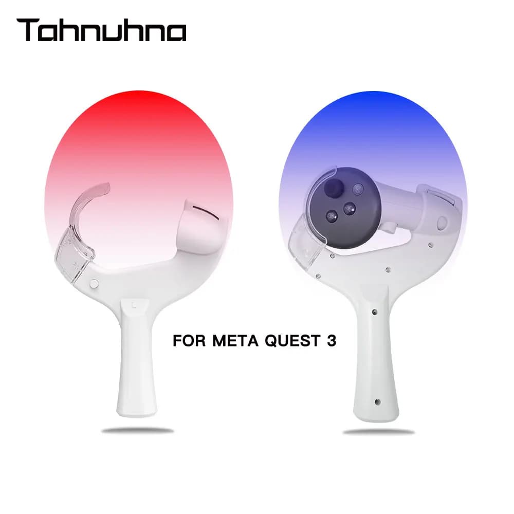 Ping Pong Adapter for Meta Quest 3/Quest 3S Grip Handle Controller Play Ping Pong Rack Improved VR Game Accessories