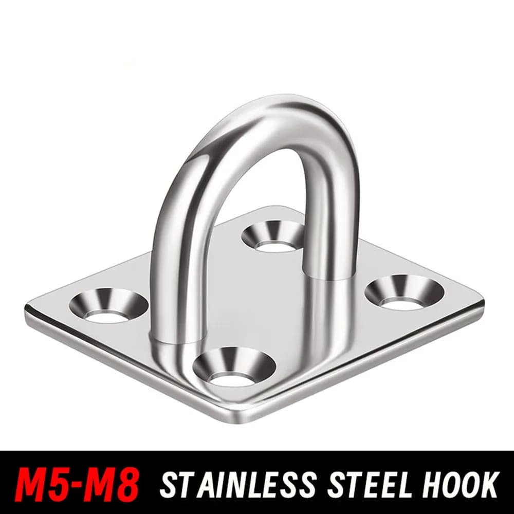 1-10PCS montaggio a parete gancio Pad Eye Plates Hardware marino ganci multifunzionali per montaggio a parete per fasce di resistenza all'esercizio Swing