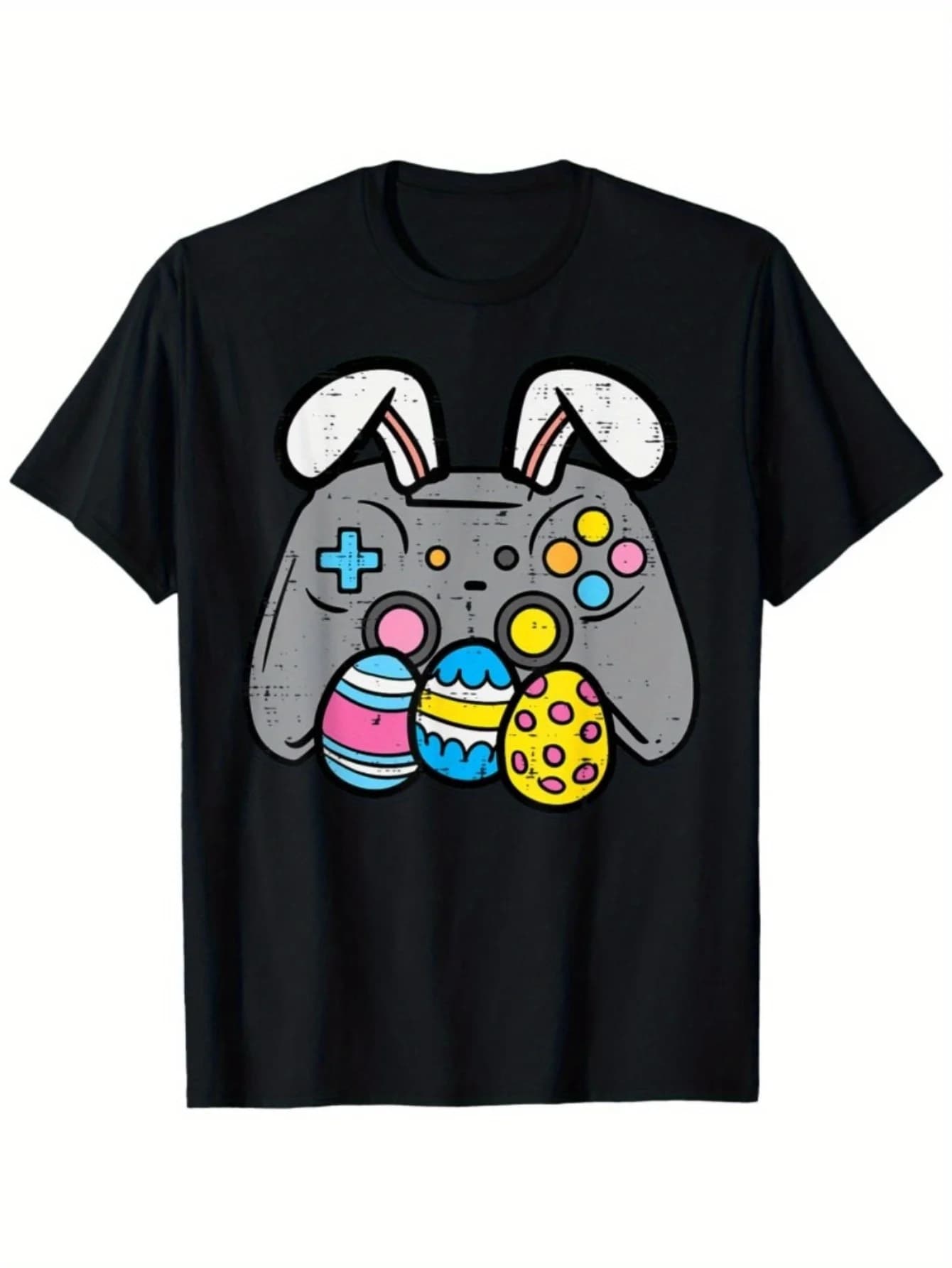 Men's/Adolescent T-shirt for gamers with Easter Rabbit Eggs | Random and comfortable cutting, crew neck, slightly stretched fabric