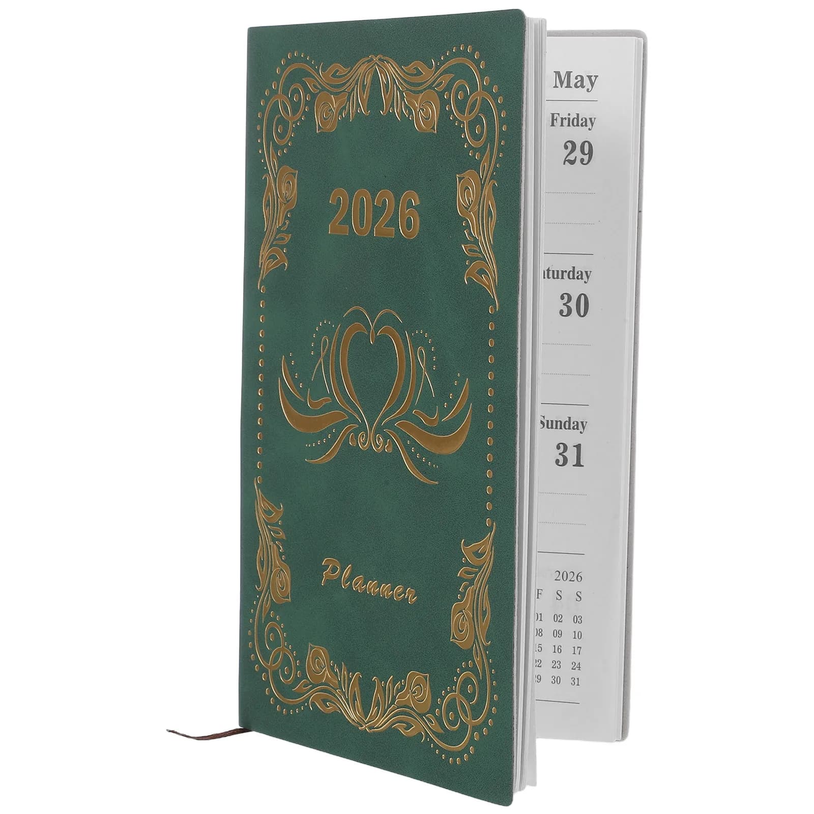 2026 Daily Planner Notebook A6 Mini Size Hard Cover PU Weekly Monthly Academic Calendar Organizer for Students Professionals