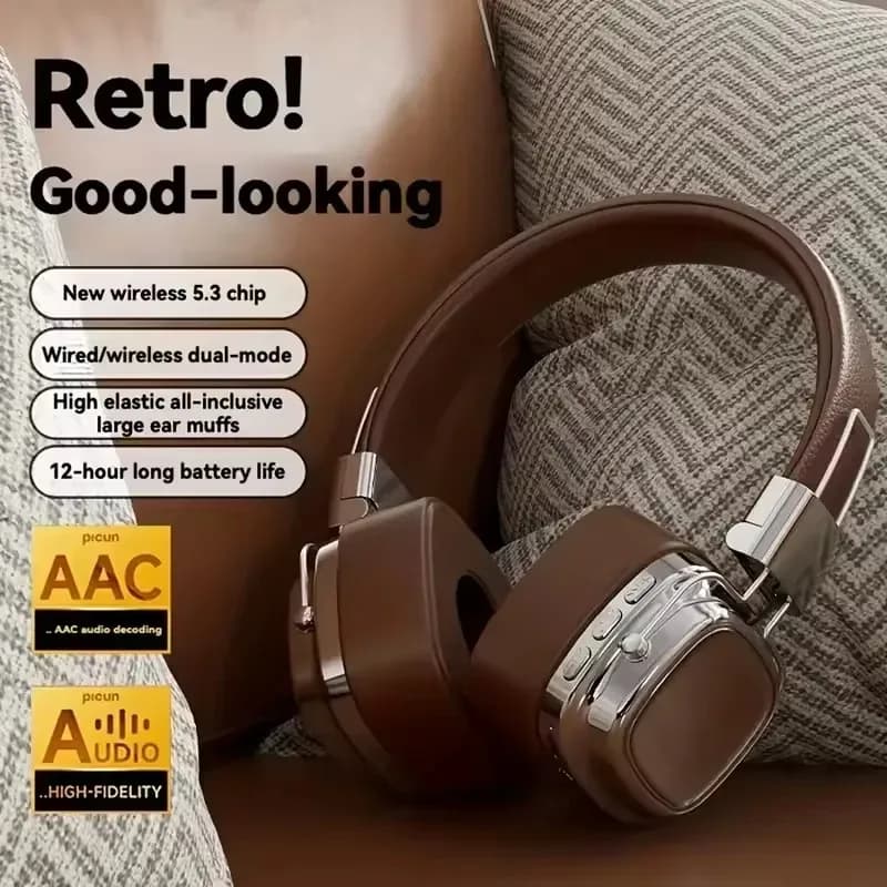 2025 Nuove cuffie Bluetooth wireless pieghevoli 5.3 Cuffie Gamer Choice Retro Over Cuffie Suoni stereo DJ Bluetooth