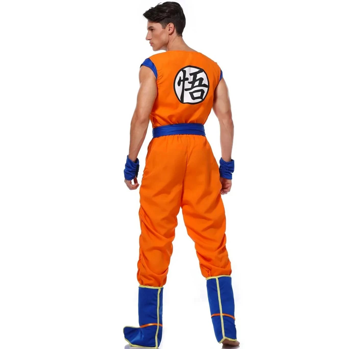 Halloween Uomo adulto Halloween Anime giapponese Son Goku Costume cosplay Supereroi Gioco di ruolo Tuta arancione Fancy Dress Up