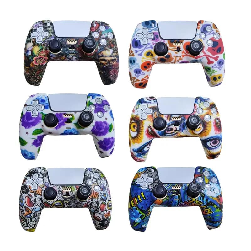 Cover protettiva in silicone per controller PS5, cover antiscivolo per Playstation 5, cover per PS5 Slim, accessori con grip per le impugnature.
