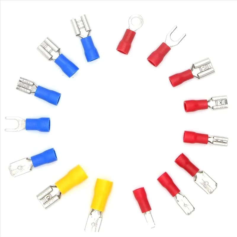 A15F-Set di strumenti per crimpare cavi, terminale a forcella a crimpare Kit di connettori per cavi elettrici assortiti Forcella ad anello isolata a forcella a crimpare