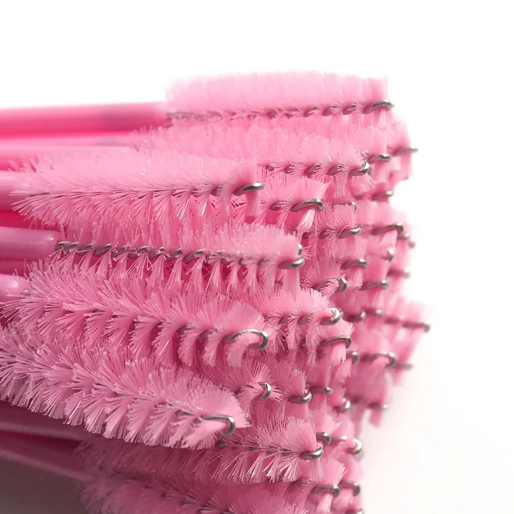 CNKESS 50 Pieces Disposable Brushes for Eyebrow Crystal Soft Brushes, Eyebrow Extension Brushes, Mascara Applicators, Makeup Tools