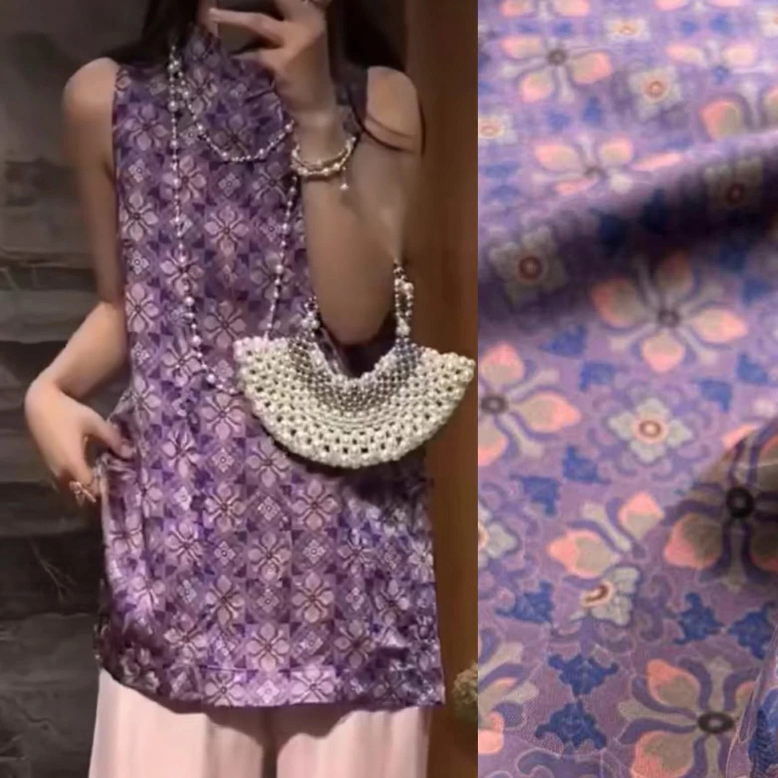45'' Wide 25MM Purple Heavy Silk Fabric for DIY Sewing Summer Spring Skirt Clothes Dress Pants Pajamas Vest R2483