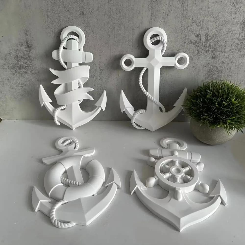 Stampo in silicone con pendente di ancoraggio per barca tridimensionale di grandi dimensioni, armadi in gesso fai da te, decorazione per la casa, desktop, stampi in resina epossidica