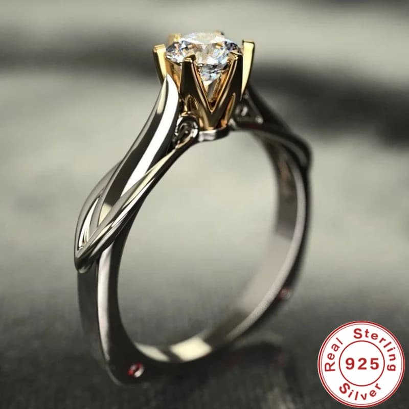 Nuovo anello in argento Sterling 925 sei artigli otto cuori e frecce simulazione zircone anello con diamanti Moissan per regali di nozze da donna