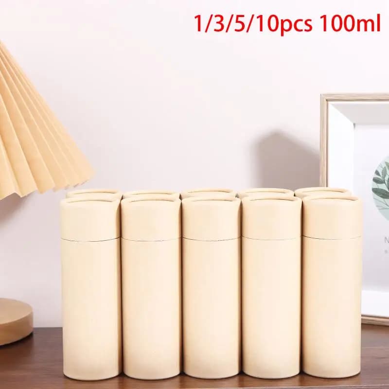 Kraft Paper Tube Containers Recyclable Round Paperboard Box Tea Pencil Storage Eco Friendly Packaging for Gift DIY
