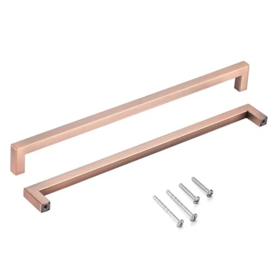 Maniglie per cassetti 12 pezzi - Maniglie quadrate in acciaio inossidabile per mobili, maniglie lunghe per cassetti, maniglie per armadietti, ferramenta per cucina