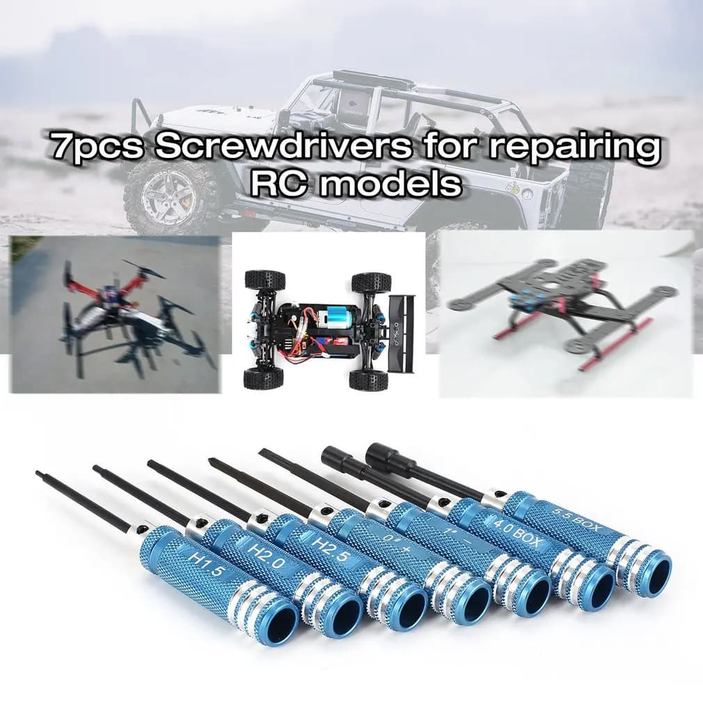 YSIDO 7 pcs 1.5 2.0 2.5mm hexagonal screwdriver tools Dado key kit for Wltoys Traxxas Axial RC helicopter auto airplane FPV Drone