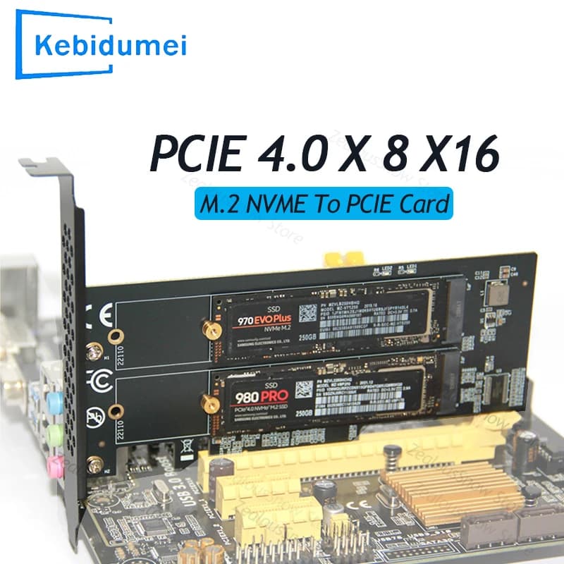 Scheda di espansione adattatore M.2 NVME a PCIe 4.0 x16 Scheda madre PC M.2 SSD PCIe4.0 X8 per unità a stato solido 2242 2260 2280 22110