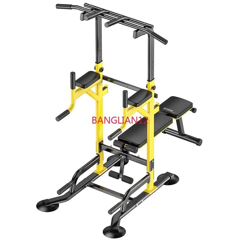 Multifunctional horizontal floor bar for domestic use, traction and bench for weight lifting exercises