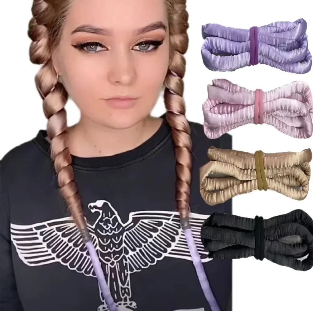 Hair curling band without heat, soft curling hair without heat, curlers without heat, hair band for silk curls without effort, hair styling tools