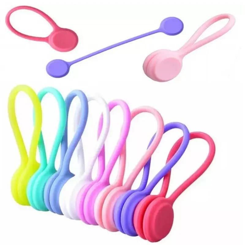 Fascette Magnetiche in Silicone per Cavi, Clip Riutilizzabili per Organizzare Cavi e Auricolari