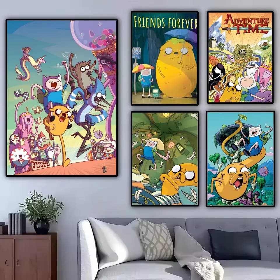 Adventure Time Painting Calligraphy Canvas Poster: Crease Free Waterproof Durable All Space Wall Decor
