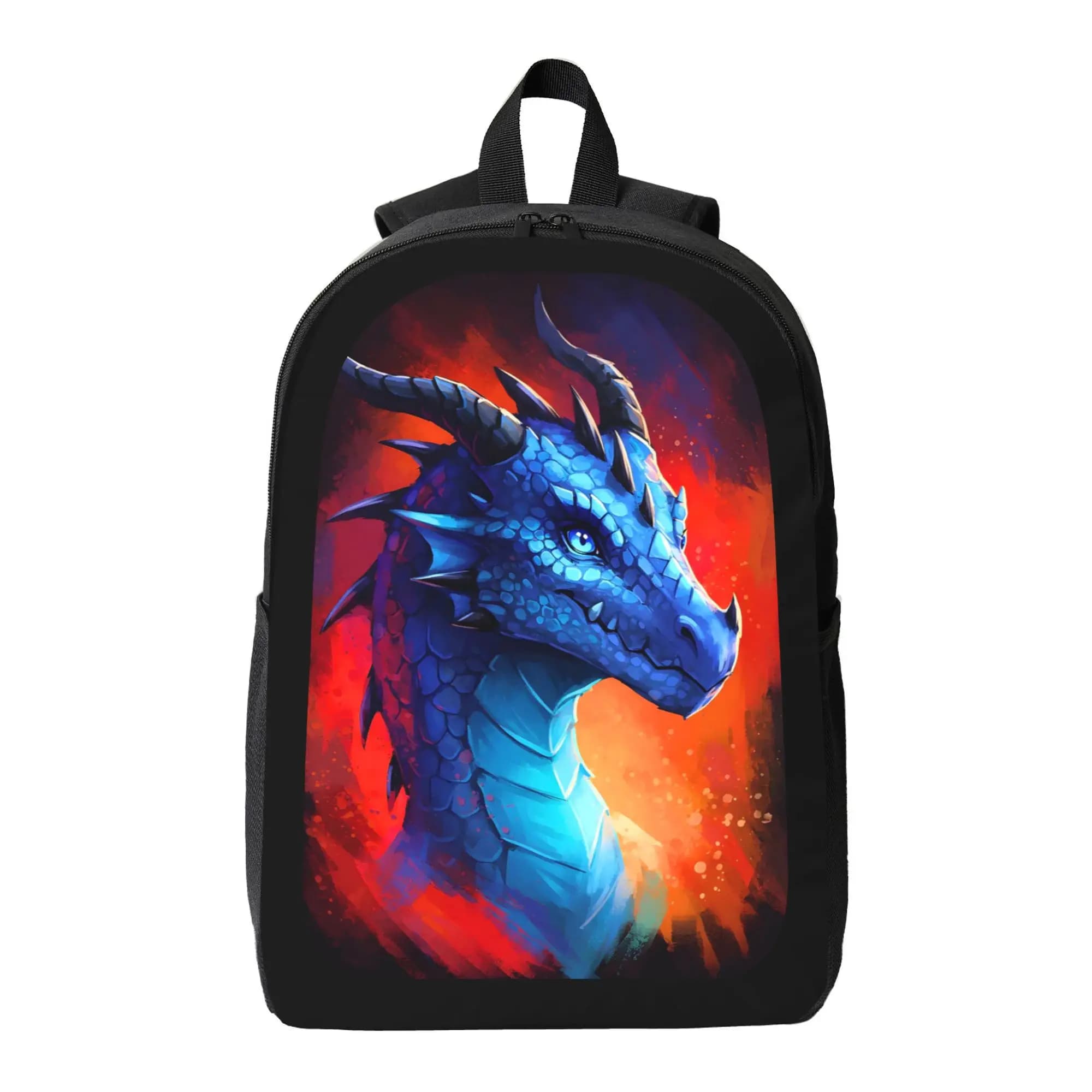 Magnifico zaino Blue Dragon - Borsa da scuola di grande capacità con tracolla regolabile, borsa da scuola leggera, adatta per adolescenti