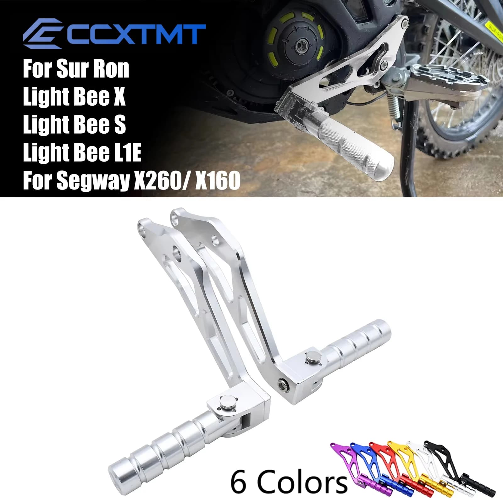 Per Segway X260 X160 Moto Elettrica Per Sur Ron Light Bee X/S/L1E CNC Pedane Posteriori Pedale Staffa Passeggero Pedane